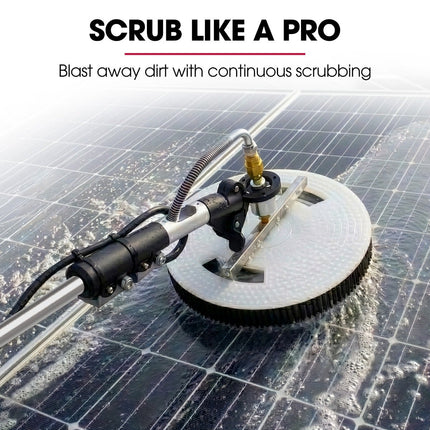 JET-USA 5.5m Telescopic Rotary Surface Cleaner Brush, for Solar Panels, Walls, Windows, M22 Pressure Washer Connection.