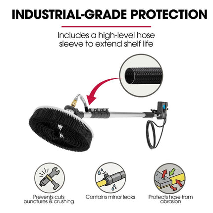 JET-USA 5.5m Telescopic Rotary Surface Cleaner Brush, for Solar Panels, Walls, Windows, M22 Pressure Washer Connection.