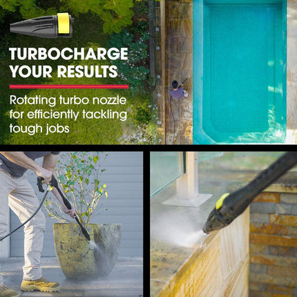 JET-USA RX530 Electric High Pressure Washer, 2400PSI 3 Nozzles, Brush Head Cleaner, Detergent Bottle.