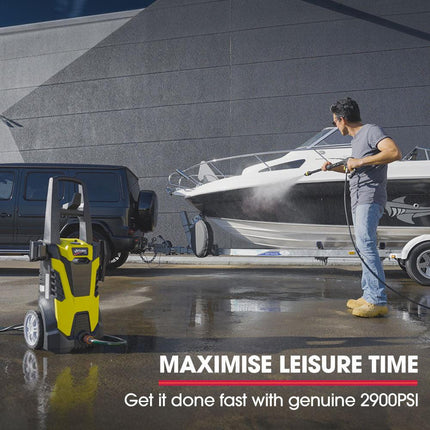 JET-USA RX540s Electric High Pressure Washer, 2900PSI 2 Nozzles, Brush Head, Deck Cleaner, Detergent Bottle.