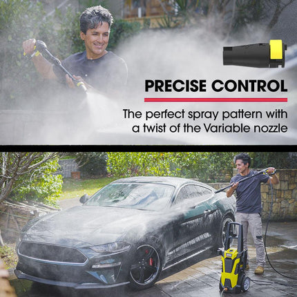 JET-USA RX540s Electric High Pressure Washer, 2900PSI 2 Nozzles, Brush Head, Deck Cleaner, Detergent Bottle.