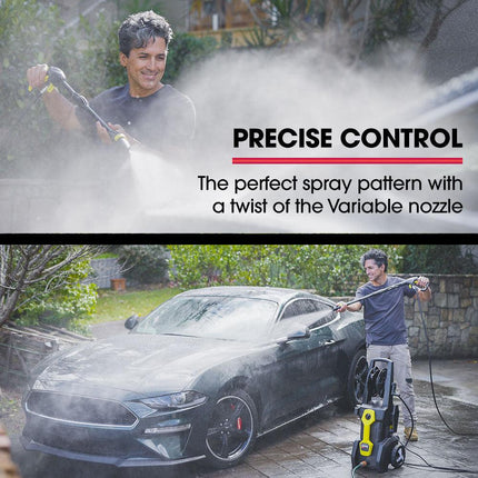 JET-USA RW545 Electric High Pressure Washer, 3000PSI Water Cooled Motor, 2 Nozzles, Brush Head, Deck Cleaner, Detergent Bottle.