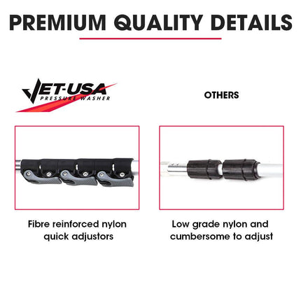 Jet-USA 4000PSI 5.5M Long Telescopic Universal Pressure Washer Cleaner Pole Wand Extension Lance.