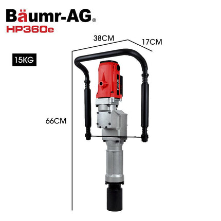 BAUMR-AG HP360e 2200W Electric Post Driver, with 2 Piling Socket Sleeves.