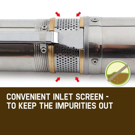 1HP Submersible Bore Water Pump Deep Well Irrigation Stainless Steel 240V.