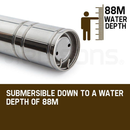 1HP Submersible Bore Water Pump Deep Well Irrigation Stainless Steel 240V.