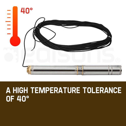 1HP Submersible Bore Water Pump Deep Well Irrigation Stainless Steel 240V.