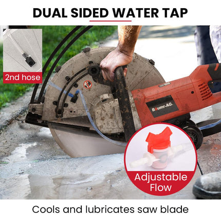BAUMR-AG 3500W 350mm/14" Electric Concrete Demolition Cut-Off Saw, Wet and Dry Cutting, Diamond Blade, Vacuum Port, 15A Plug.