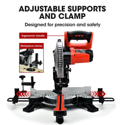 BAUMR-AG 210mm Compound Mitre Saw Dual Bevel Sliding Drop Saws 1500W.