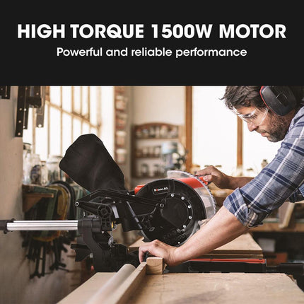 BAUMR-AG 210mm Compound Mitre Saw Dual Bevel Sliding Drop Saws 1500W.