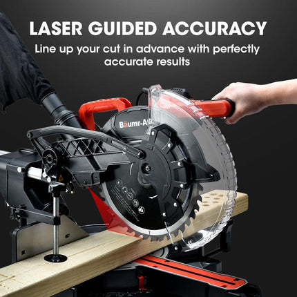 BAUMR-AG 305mm Compound Mitre Saw Dual Bevel Sliding Drop Saws 2200W.