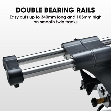 BAUMR-AG 305mm Compound Mitre Saw Dual Bevel Sliding Drop Saws 2200W.