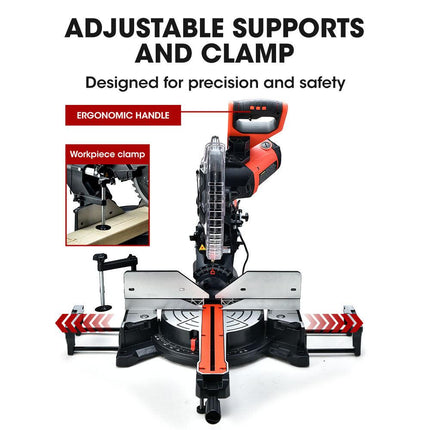 BAUMR-AG 305mm Compound Mitre Saw Dual Bevel Sliding Drop Saws 2200W.
