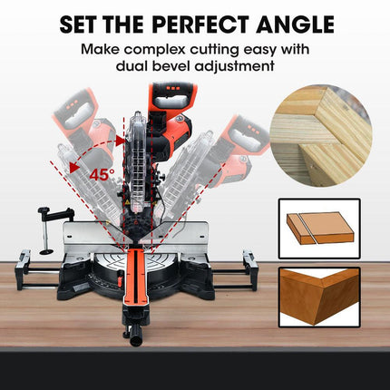 BAUMR-AG 305mm Compound Mitre Saw Dual Bevel Sliding Drop Saws 2200W.