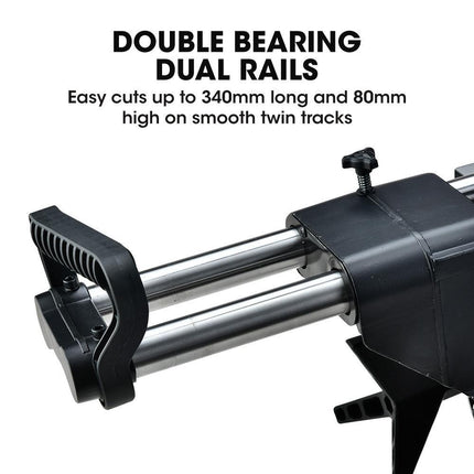 BAUMR-AG 254mm Sliding Compound dual Mitre Drop Saw and Adjustable Stand Combo.