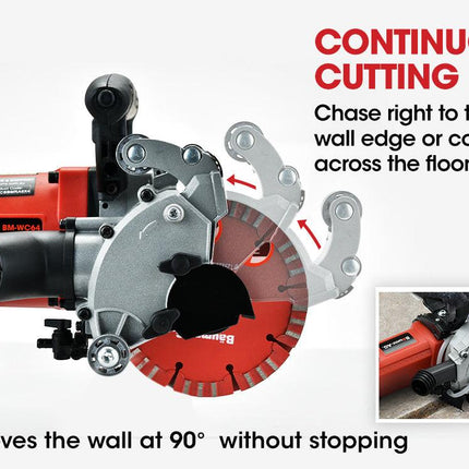 BAUMR-AG Wall Chaser and Vacuum Combo Dust Collector Concrete Chasing Machine.