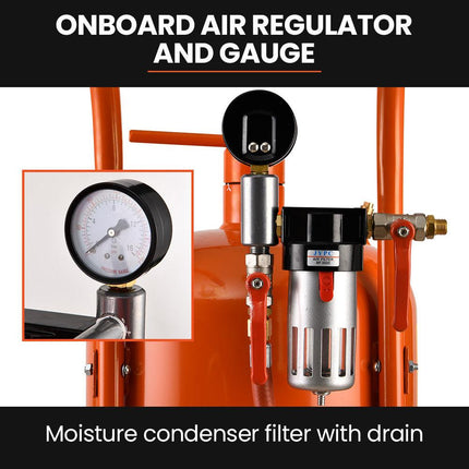 UNIMAC 38L Sandblasting Tank, Pressurised Design with Sandblast Gun Set with Hose.