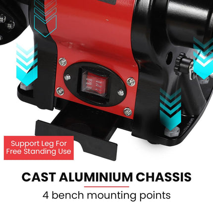 BAUMR-AG Bench Grinder and Belt Sander Combo, 150mm Grinding Disc, 50 x 686mm Linisher, Brushless Motor, Worklight.