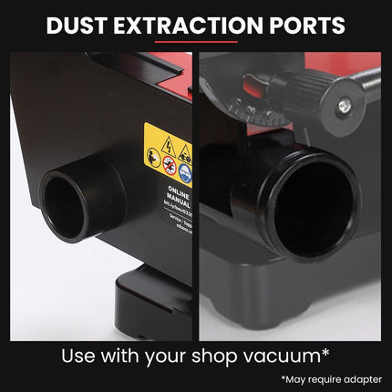 BAUMR-AG Bench Vertical Belt and Disc Sander Combo, 25mm Linisher, 125mm Sanding Disc, Brushless Motor, Dust Collection Ports.