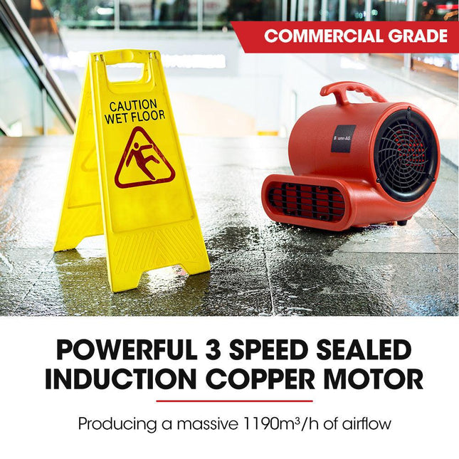 Baumr-AG 3-Speed Carpet Dryer Air Mover Blower Fan, 700CFM, Sealed Copper Motor, Poly Housing.