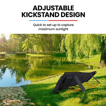 GENPOWER 100W Portable USB Folding Solar Panel for Camping.