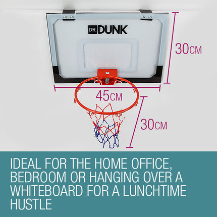 Dr.Dunk Indoor Mini Basketball Hoop Ring Backboard Kit Door Mounted Mount Kid Set.