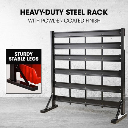BAUMR-AG 39 Parts Bin Rack Storage System Floor Mount - Red.