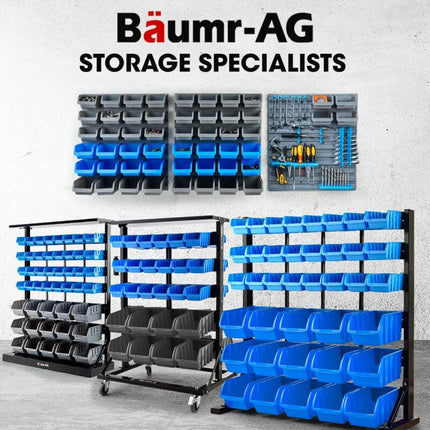 BAUMR-AG 39 Parts Bin Rack Storage System Floor Mount - Red.