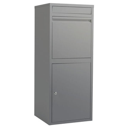 FORTIA Freestanding Parcel Post Box Letterbox, Letter Slot, Woodland Grey.