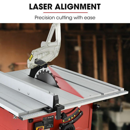 Baumr-AG 2000W 254mm Corded Table Saw with Stand, Extendable, Laser Guide.