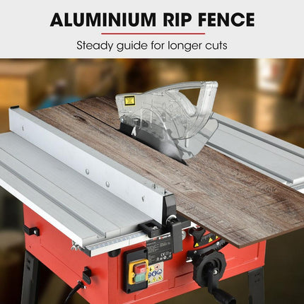 Baumr-AG 2000W 254mm Corded Table Saw with Stand, Extendable, Laser Guide.