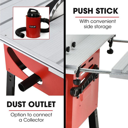 Baumr-AG 2000W 254mm Corded Table Saw with Stand, Extendable, Laser Guide.