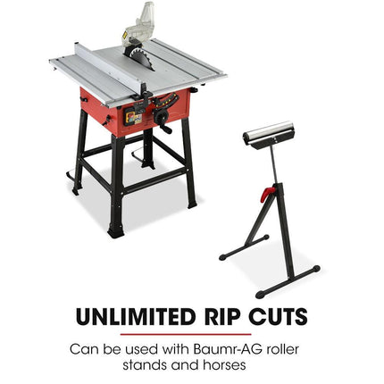 Baumr-AG 2000W 254mm Corded Table Saw with Stand, Extendable, Laser Guide.