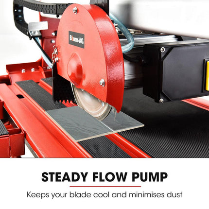 BAUMR-AG 800W Electric Tile Saw Cutter with 200mm (8") Blade, 720mm Cutting Length, Side Extension Table.