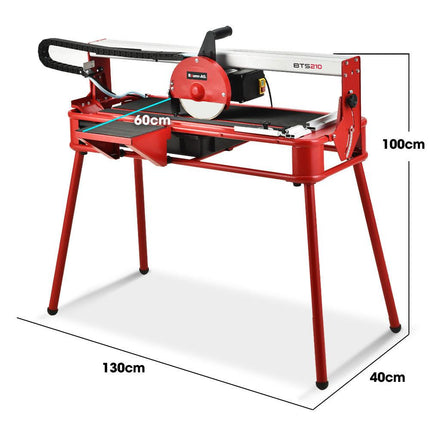 BAUMR-AG 800W Electric Tile Saw Cutter with 200mm (8") Blade, 720mm Cutting Length, Side Extension Table.
