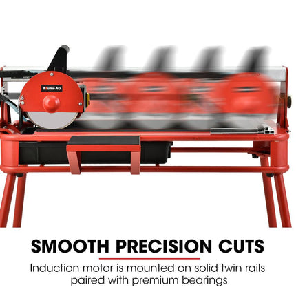 BAUMR-AG 800W Electric Tile Saw Cutter with 200mm (8") Blade, 720mm Cutting Length, Side Extension Table.
