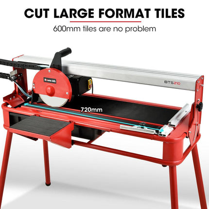 BAUMR-AG 800W Electric Tile Saw Cutter with 200mm (8") Blade, 720mm Cutting Length, Side Extension Table.