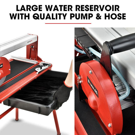 BAUMR-AG 800W Electric Tile Saw Cutter with 200mm (8") Blade, 720mm Cutting Length, Side Extension Table.