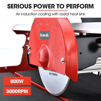 BAUMR-AG 800W Electric Tile Saw Cutter with 200mm (8") Blade, 620mm Cutting Length.