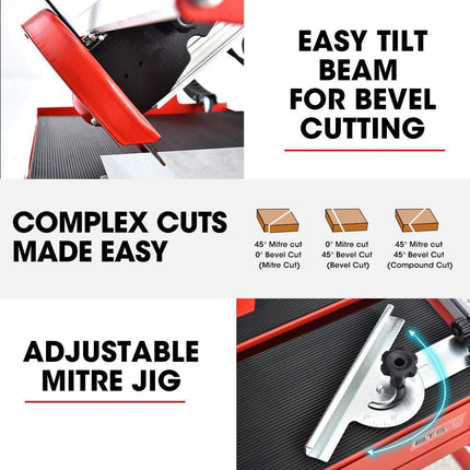 BAUMR-AG 800W Electric Tile Saw Cutter with 200mm (8") Blade, 620mm Cutting Length.