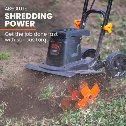 PLANTCRAFT Electric Rotary Hoe Garden Tiller Soil Cultivator, Adjustable Depth, 6 Tines.