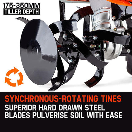 PLANTCRAFT 7.0HP Cultivator Tiller Plough Self-Propelled Rotary Rototiller.