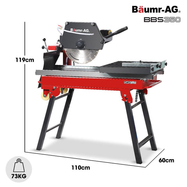 BAUMR-AG 2000W 350mm 14" Brick & Masonry Table Saw, Electric Tile Concrete Cutting, with Stand.