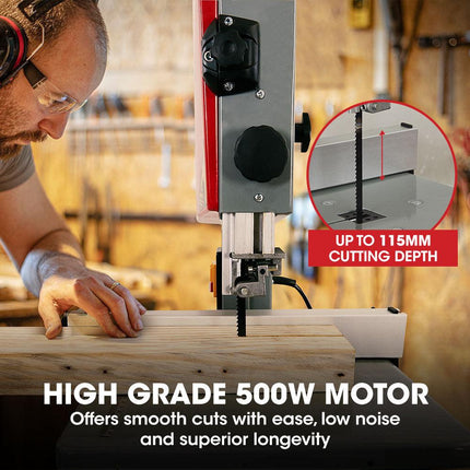 Baumr-AG 500W 115mm Wood Bandsaw Portable Benchtop Band Saw Cutting Machine with Stand.