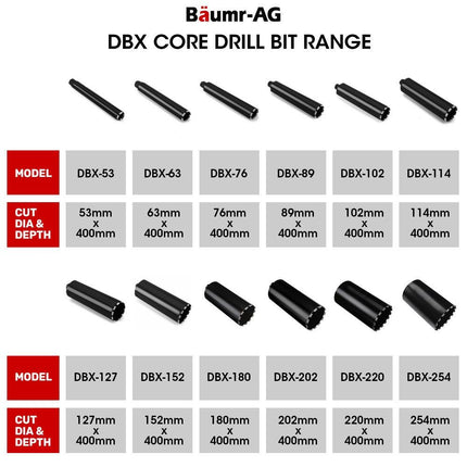 Baumr-AG Diamond Core Drill Bit 53mm Concrete Wet Dry Tile Stone Brick Marble.