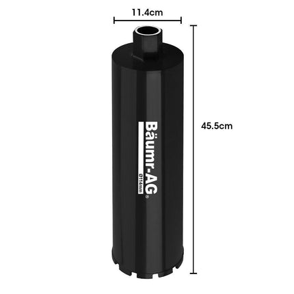 Baumr-AG Diamond Core Drill Bit 114mm Concrete Wet Dry Tile Stone Brick Marble 1-1/4 UNC.