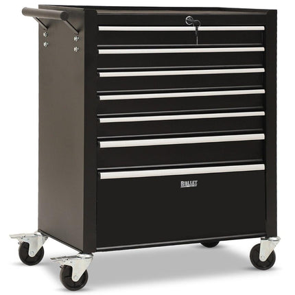 BULLET Pro 7 Drawer Tool Box Cabinet Trolley Storage, Toolbox Garage Organiser Set, Black.