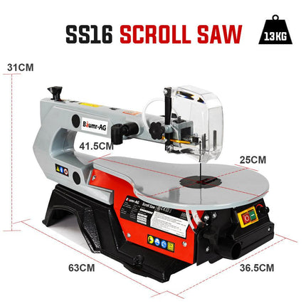 Baumr-AG SS16 16 120W Variable Speed Scroll Saw Tool Electric Dual Lamps.