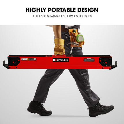 Baumr-AG 2 x Steel Saw Horse, 1000kg Capacity Folding Adjustable Sawhorses, 2x4 Support Arms.