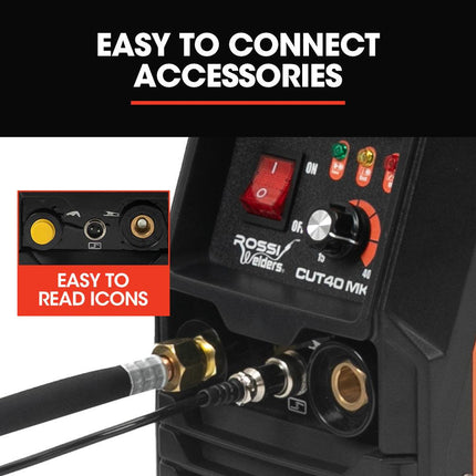ROSSI 40 Amp Plasma Cutter, Portable Oxy Torch Welder Cutting Machine, 15A Plug.